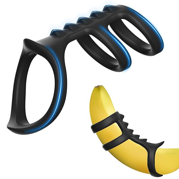 コックリング ペニスリング ペニス トリプル リング スリーブ リブ付き ペニスケース シリコン スタイリッシュア…