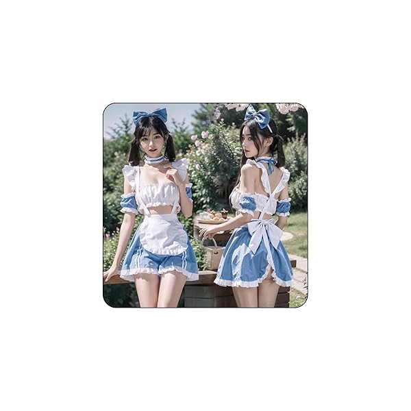 メイド服コスプレ セクシー メイド 過激 可愛い ベビードール ランジェリー エッチなコスプレ 水色 アリス メイ…