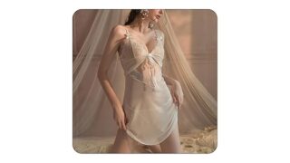 セクシー 情趣 ランジェリー コスプレ 過激 変態 ベビードール レースのローブ サテン キャミソール ハーフスリ…