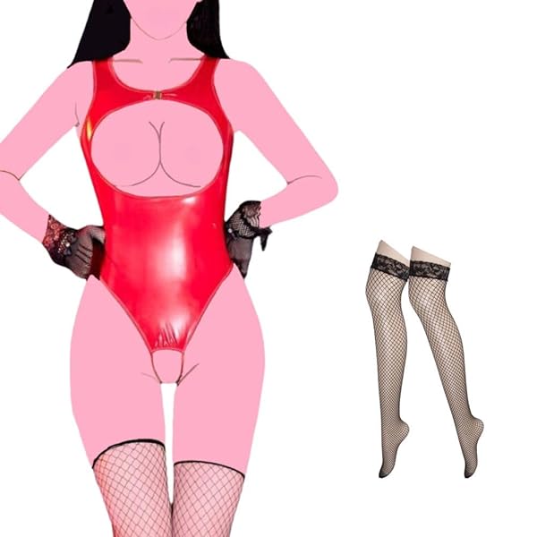 コスプレ 胸空き セクシー 大きい エナメル レオタード ハイレグ 光沢