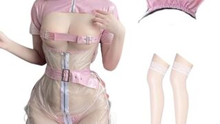 逆ナース エナメル ボンテージ 光沢 コスプレ セクシー シースルー 透け ナース 看護婦 エロ 胸開き 小悪魔 …