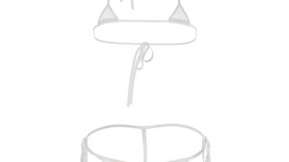 ハトプラ うすい。-usui- 極小ランジェリーセット[三角ブラ×サイドリボンTバックショーツ]（白）