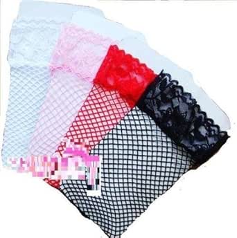 網タイツ [4色 + Tバック ] 赤、白、黒、ピンク ニーハイ ストッキング コスプレ ランジェリー