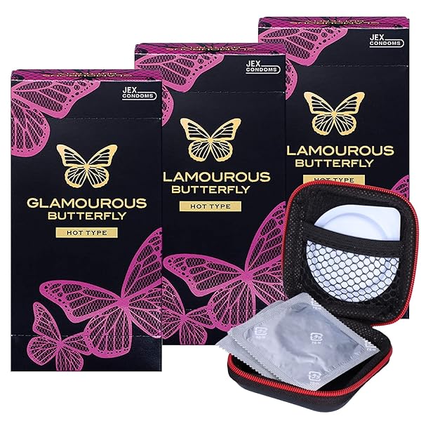 コンドーム グラマラスバタフライ ホット 500 6個入 【ぬくもり溢れるフィット感】 3箱セット オリジナルケース付き