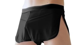 [Amy Coulee] メンズ 下着 セクシー マイクロメッシュ 男性用セクシーランジェリー サイドスリット 通…