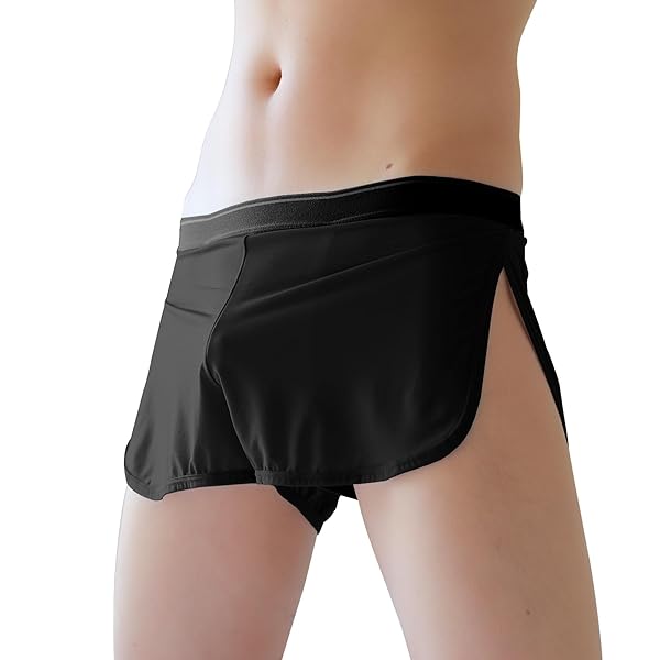 [Amy Coulee] メンズ 下着 セクシー マイクロメッシュ 男性用セクシーランジェリー サイドスリット 通…