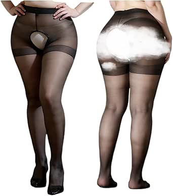 ランジェリー – [BUALIHU] 推薦体重65-80kg 〈2足組〉オープンクロッチ ストッキング プラスきいサイズ パンティ部…
