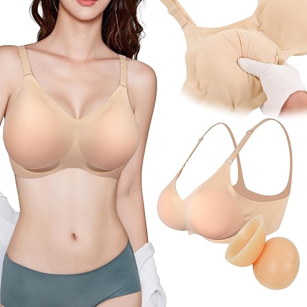 ランジェリー – [CYOMI] シリコンバスト ブラジャーセット 女装バスト シリコンブラ コスプレ 人工乳房 偽乳 乳房切除 偽娘