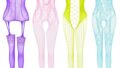 ランジェリー – [JDiction] 豪華 4点 セットセクシーボディストッキング 穴あき全身網タイツシレオタード シースルーアダ…