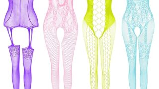 ランジェリー – [JDiction] 豪華 4点 セットセクシーボディストッキング 穴あき全身網タイツシレオタード シースルーアダ…