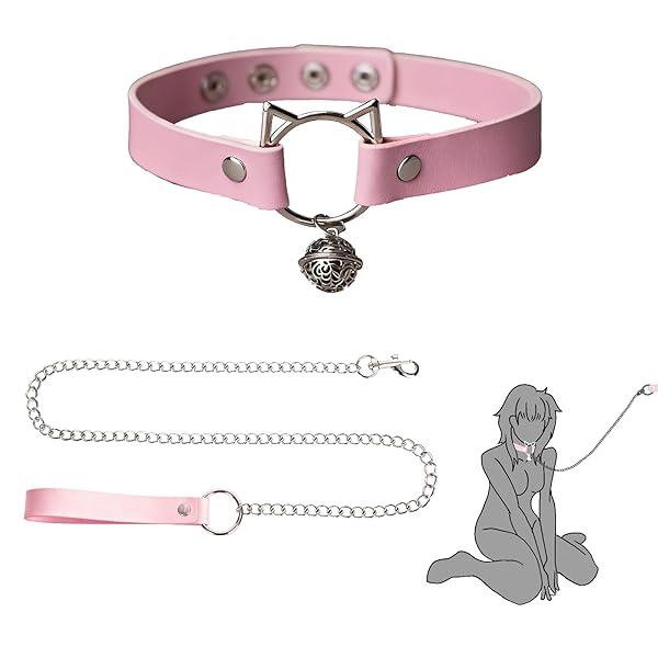 [JUNXINHENGFA] 首輪 人間 sm アダルトグッズ 女性 リード付き 人間用チョーカー かわいい 鈴 …