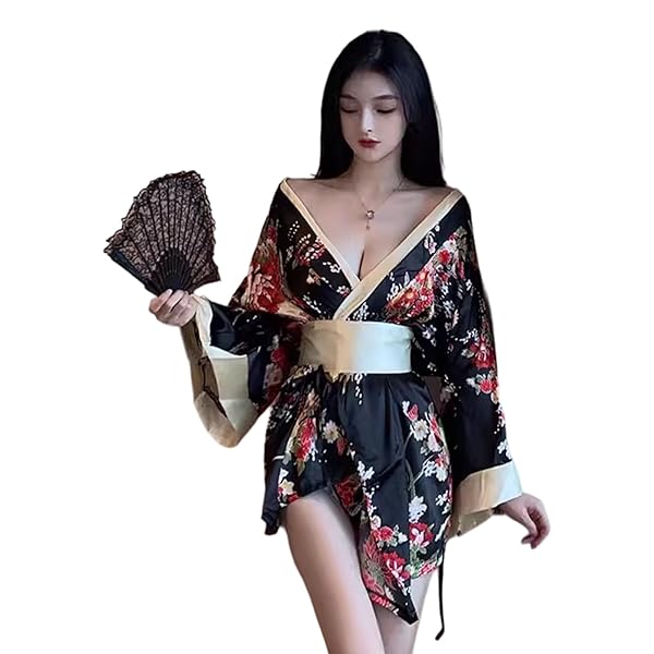 [Joyasslly] 浴衣 セクシー 女性 花魁 コスプレ衣装 ショート丈 花柄 和風 大胆 コスチューム 浴衣…