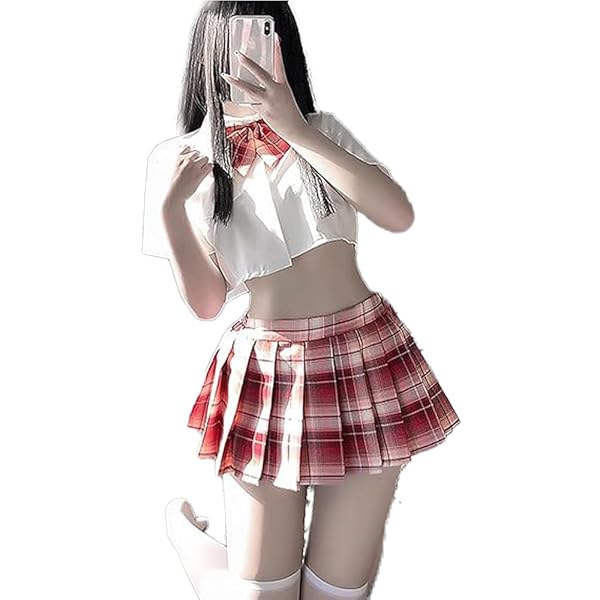 [LIGARE MIZUKI] コスプレ セクシー 女子高生 5点フルセット 紺・ピンク・紫【 半袖ミニ丈トップス…