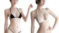 [LIKENNY] ビキニ 2点セット セクシー コスプレ 極小 露出 水着 紐パン ホルタ―ネック 勝負 レディ…