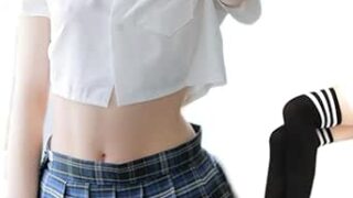 [MOPCONY] セーラー服 コスプレ 上下セット ソックスセット シャツ リボン JK ミニスカ 女子高生 半…