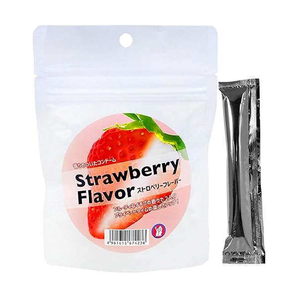 コンドーム フレーバーコンドーム Mサイズ 6個入パウチ 全5種類の香り 無印スティックローション付き 避妊具 ス…