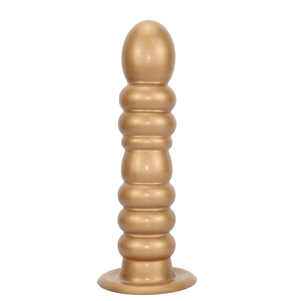 ディルド – MinYn アナルプラグ ブラウン 凹凸あり 液体シリコン 吸盤付き 三つのサイズ S:4.2x20cm