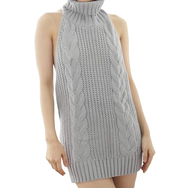 コスプレ – [NaughtyAngel] タートルネック ノースリーブ ニットワンピース ハイネック プレゼント 衣装 服 女…