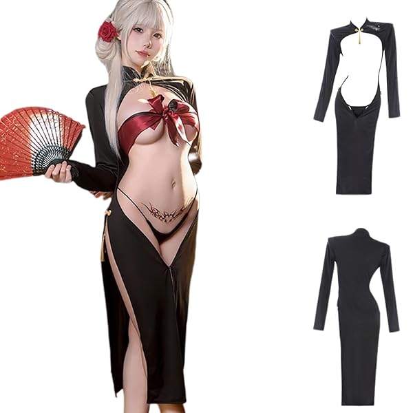[R-Dream] 逆チャイナ コスプレ チャイナドレス セクシー チャイナ服 2WAY 前後リバーシブル コスチ…