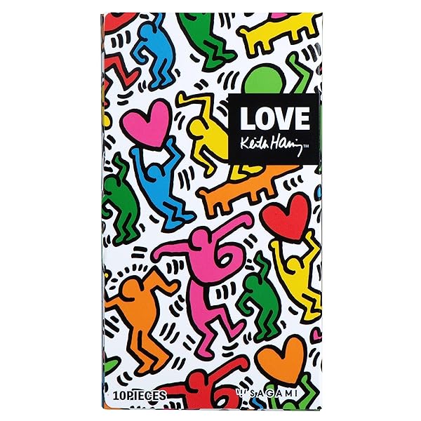 SAGAMI 【単品】 キース・ヘリング スムース コンドーム 天然ゴムラテックス製 なめらかゼリー 10個入