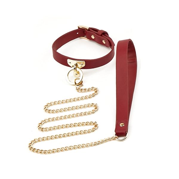 首輪 人間 Sm リード付き Smグッズ 人間用首輪 調整可能 可愛い 金属牽引チェーン付き smコスプレ 拘束具…