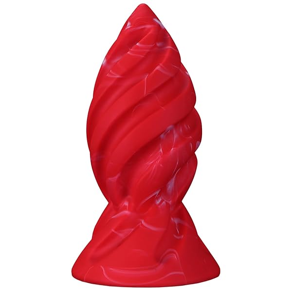 ディルド – アナルプラグ 液体シリコン 吸盤付き レッド XL 10.5x25cm