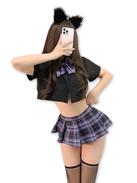 [YoiAkari] セーラー服 コスプレ 制服 JK セクシー 過激 変態 4点セット 【半袖ミニ丈トップス/ミ…