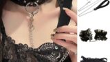 sm – 【3点セット】SMプレイ用 人間用首輪＆手枷＆アイマスク 調教用 拘束具セット レース コスプレ アクセサリー 調…