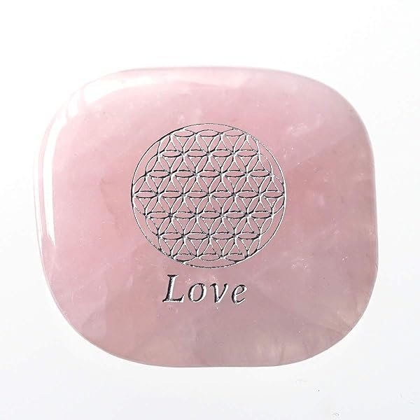 sm – LUCAS ビジョンストーン （ローズクォーツ） フラワーオブライフ （Smile 笑顔/Love 愛)