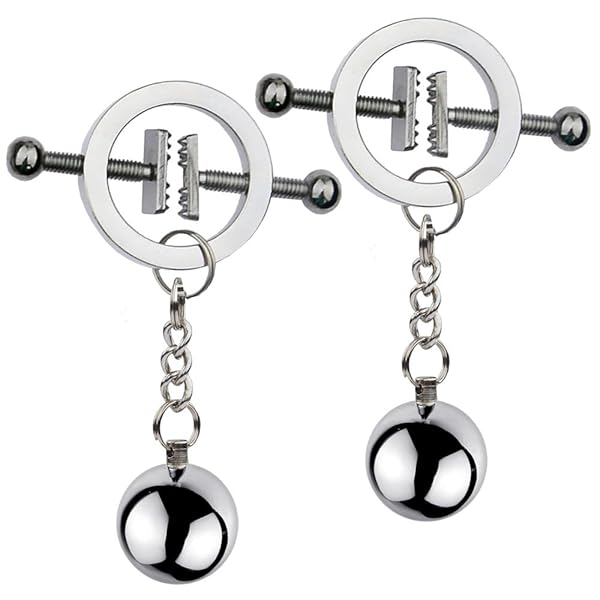 sm – 乳首クリップ ニップルリング チェーンボール付き 乳首開発 金属製 ボディーピアス 調整可能 痛くない 夫婦 カッ…