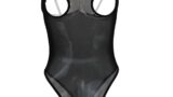 [ブラックオーメン] 過激羞恥露出半透明ハイレグ水着 コスプレ オープンクロッチ 股割れ レオタード 水着 オープ…