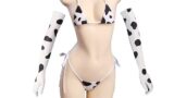 [ププバンバン屋] 【ラベンダー】 乳牛柄ビキニ コスプレ衣装 クリスマス ハロワイン コスチューム ミニビキニ …