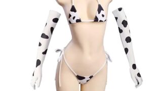 [ププバンバン屋] 【ラベンダー】 乳牛柄ビキニ コスプレ衣装 クリスマス ハロワイン コスチューム ミニビキニ …