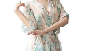 [Ｗｚｈｉｍｉｎｇ] ランジェリー ベビードール レディース セクシー ガウン 和服 ミニ 浴衣 着物 花柄 セク…