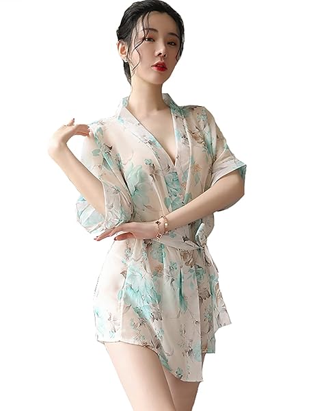 [Ｗｚｈｉｍｉｎｇ] ランジェリー ベビードール レディース セクシー ガウン 和服 ミニ 浴衣 着物 花柄 セク…