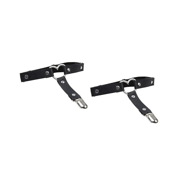 ランジェリー – レッグガーター 黒 レッグリング ガーターベルト ソックスガータ 滑り止め 調節可能 1ペア 男女兼用 (A)