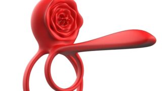 ペニスリング 【2人イキ革命+10種類の振動】コックリング バラデザインペニスリング 二重リング カップル向け 電…