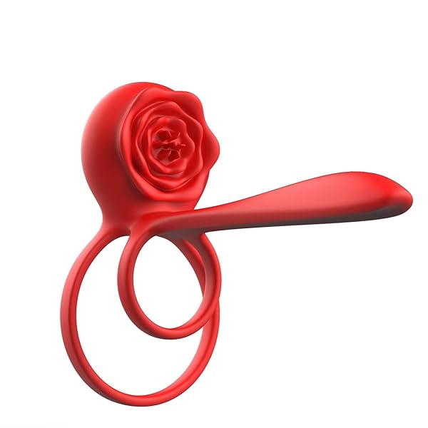 ペニスリング 【2人イキ革命+10種類の振動】コックリング バラデザインペニスリング 二重リング カップル向け 電…