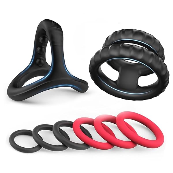 ペニスリング コックリング シリコン製 リング 高弾力 男性用 大人のおもちゃ アダルトグッズ (三角形+6個セッ…