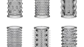 コンドーム – ペニスサック イボ付き シリコン製 スリーブ 夫婦 恋人 情趣グッズ アダルト グッズ 6点セット 透明黒