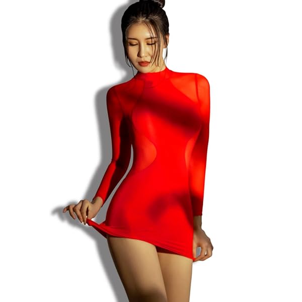 Black Omen (ブラックオーメン) ボディコン コスプレ シースルー ボディコンワンピース(6381-赤色…