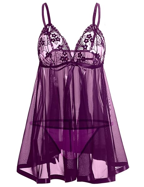 ランジェリー – [Lvoydor] ベビードール セクシー 大きいサイズ スリップ[S～7XL] セクシー シースルー 丈調節可能…