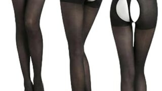 ランジェリー – [MO FACTORY] オープンクロッチ 穴あきストッキング 選べるカラー3足セット 黒/MIXカラー/肌色 パ…