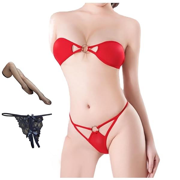 OLYOLY【4点セット】OLさんの過激な下着 マイクロビキニ ブラジリアン セクシー ランジェリー コスプレ 水…