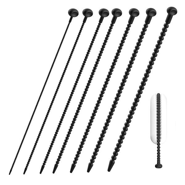 Tsukitoy ペニスプラグ ブジー連結式ビーズ式 コックプラグ シリコン男性用尿道プラグ smペニス拘束器 防…