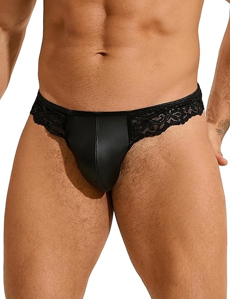 ランジェリー – [ohyeahlady] 男性用下着 tバック 大きいサイズ 花柄レース 立体構造 ビキニブリーフ PU シースル…