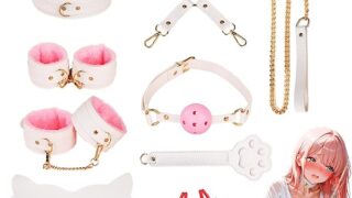 sm – SMグッズ 手錠 手枷 首輪 足枷 アイマスク 乳クリップ 口枷 鞭 10点セット PUレザー 可愛い ピンク s…