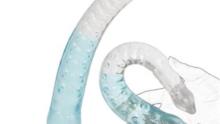 アナルプラグ アナルディルド 初心者 ロングディルド 吸盤付きタコの形 アナルビーズ 透明青アナルグッズ アダルト…