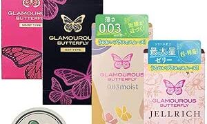 コンドーム グラマラスバタフライ ４箱セット ホット モイスト ジェルリッチ モイスト0.03 ジェクス 可愛いパ…