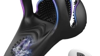 電動コックリング ペニスリング 男性用 バイブ付き 会陰マッサージ器 【10種類振動モード 会陰部 睾丸 三点同時…